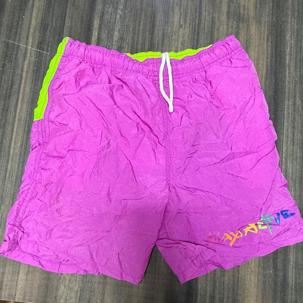 MAX ACTIVE Vintage 80s 90s‎ Colorblock Swim Trunks Shorts - Kids Medium (10-12)